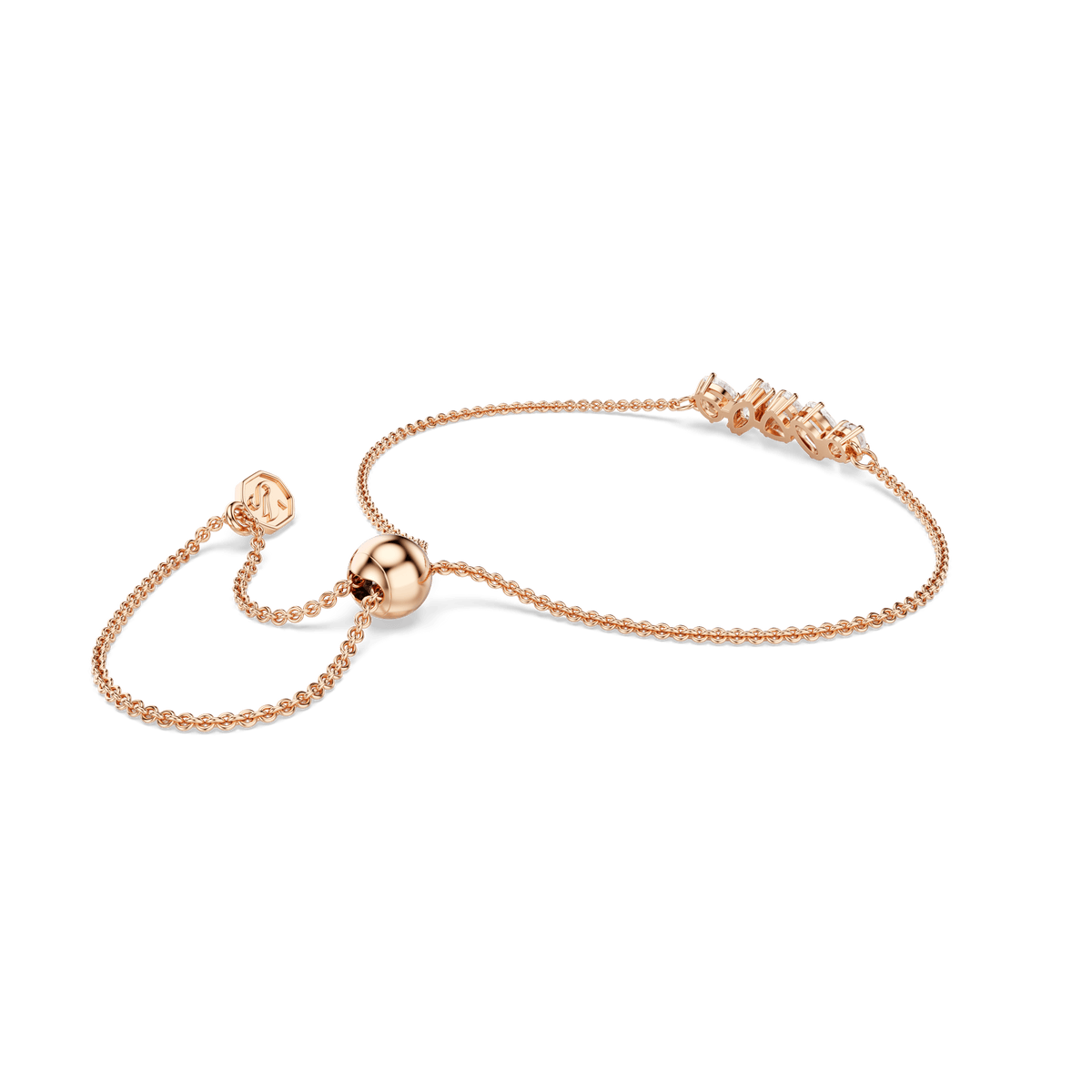 Mesmera bracelet, Mixed cuts, White, 18K rose gold finish
