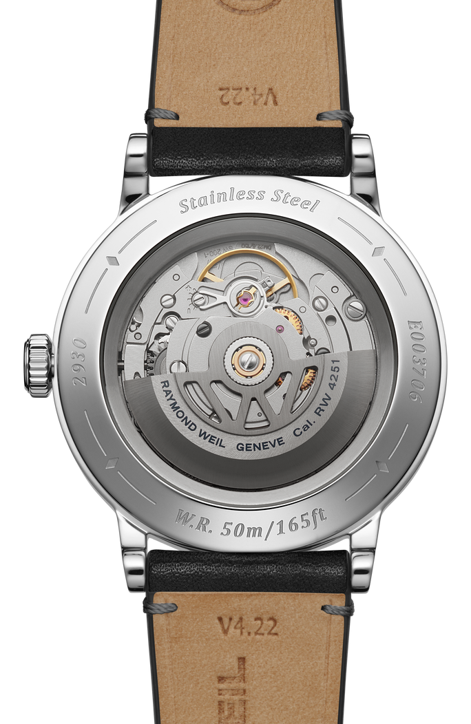 Millesime Men's Automatic Small Seconds Grey Sector Dial Leather Strap Watch, 39.5mm 2930-STC-60001