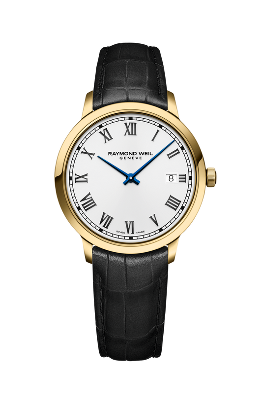 raymond-weil-toccata-mens-quartz-gold-pvd-white-dial-leather-strap-watch-39mm-5485-pc-00359
