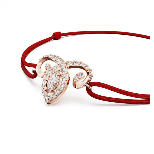 Chinese Zodiac bracelet Mixed cuts, Red, 18K rose gold finish