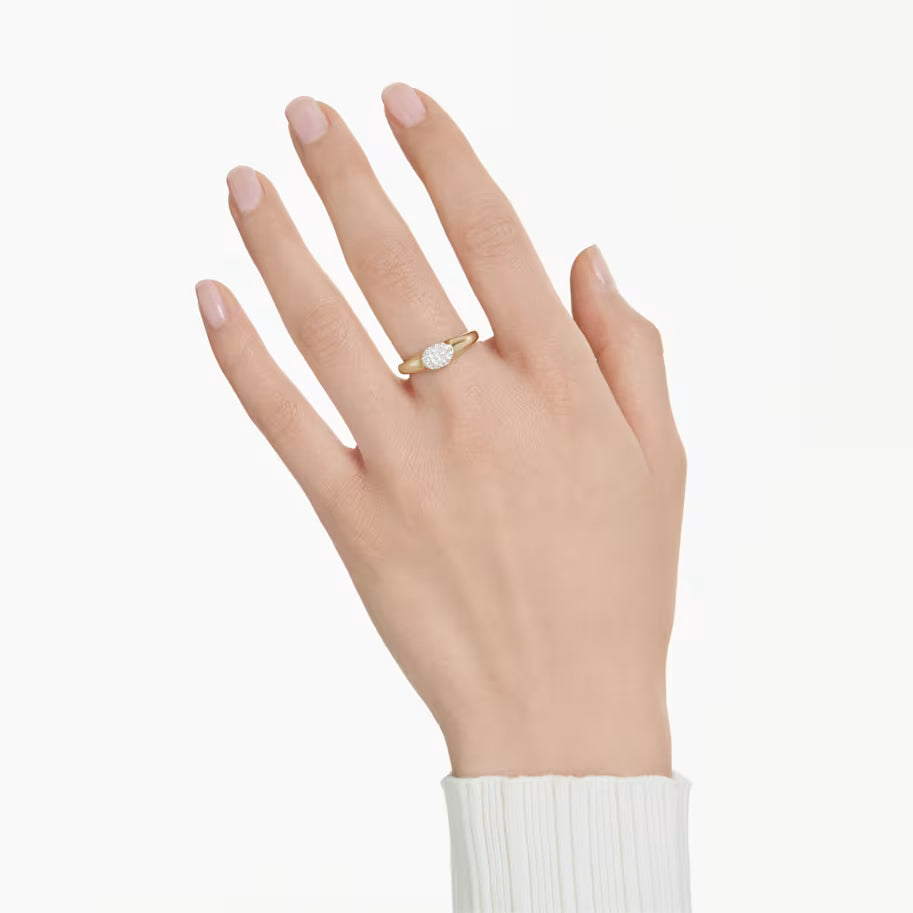Dextera ring, Mixed cuts, White, Gold-tone plated