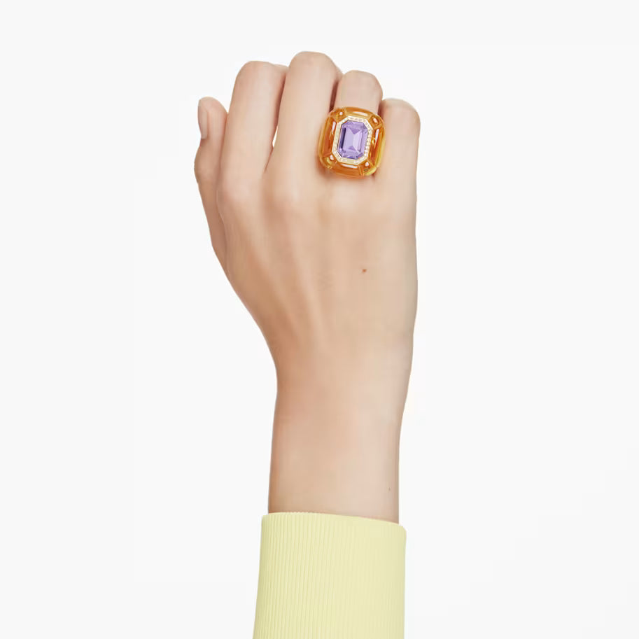 Dulcis cocktail ring, Cushion cut, Pavé, Yellow