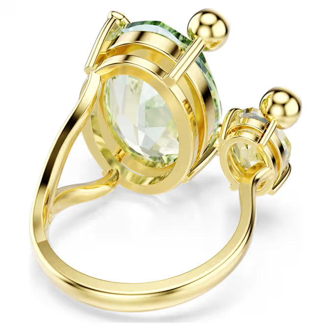 Gema open ring, Mixed cuts, Multicolored, Gold-tone plated