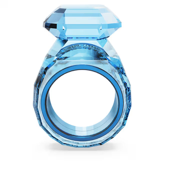 Lucent cocktail ring, Octagon cut, Blue