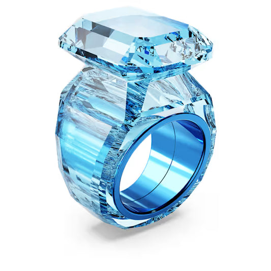 Lucent cocktail ring, Octagon cut, Blue