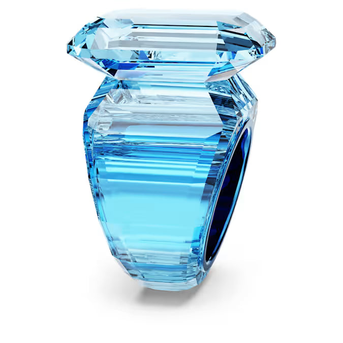 Lucent cocktail ring, Octagon cut, Blue