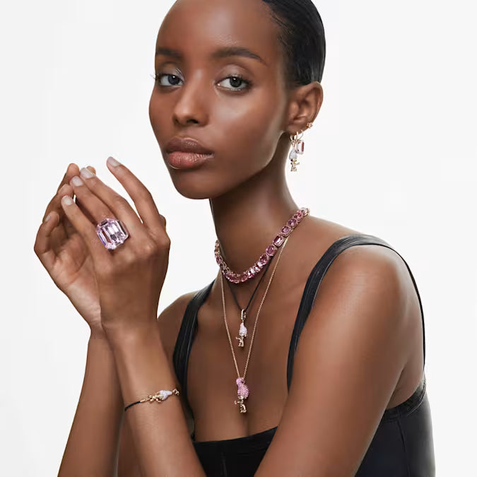 Lucent cocktail ring, Octagon cut, Pink