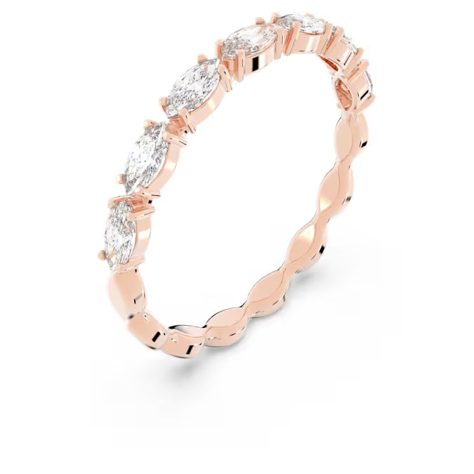 Matrix Vittore ring, Marquise cut, White, Rose gold-tone plated