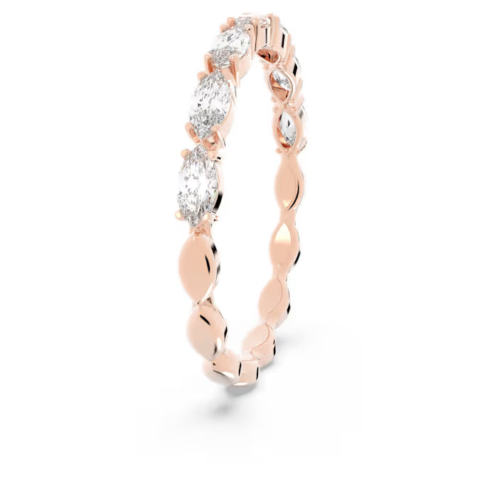Matrix Vittore ring, Marquise cut, White, Rose gold-tone plated
