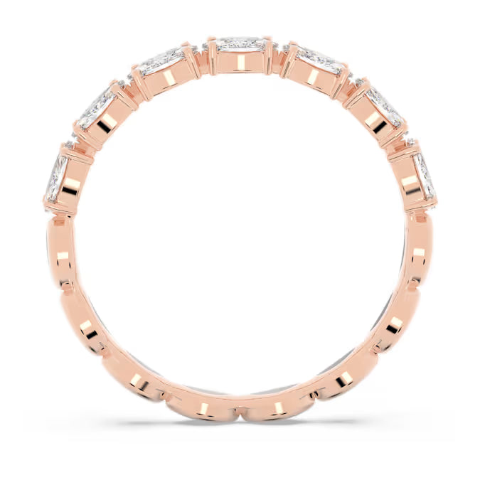 Matrix Vittore ring, Marquise cut, White, Rose gold-tone plated