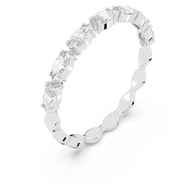 Matrix Vittore ring, Marquise cut, White, Rhodium plated
