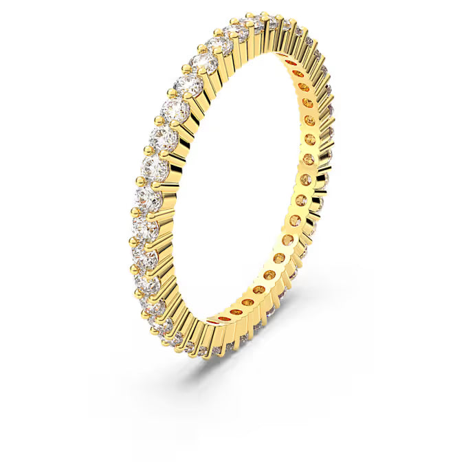 Matrix Vittore ring, Round cut, White, Gold-tone finish