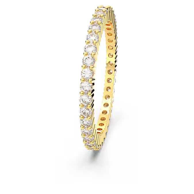 Matrix Vittore ring, Round cut, White, Gold-tone finish