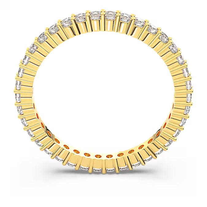 Matrix Vittore ring, Round cut, White, Gold-tone finish