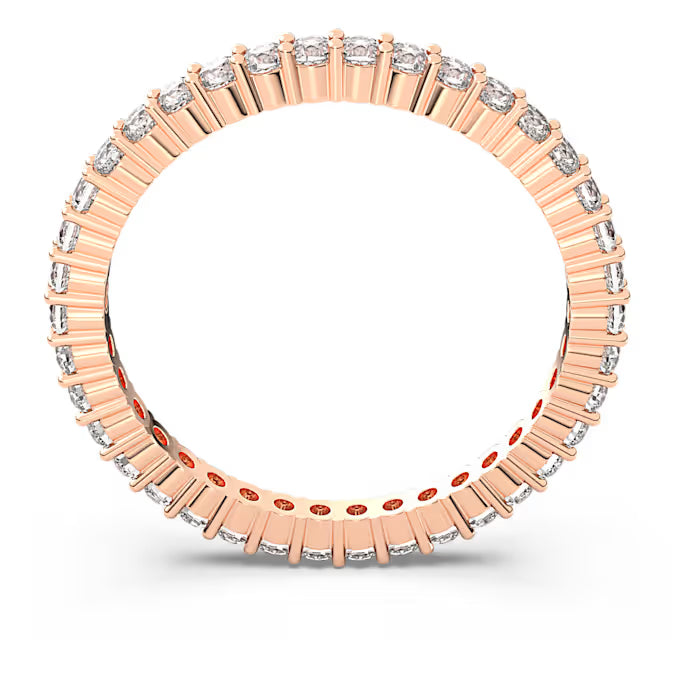 Matrix Vittore ring, Round cut, White, Rose gold-tone plated