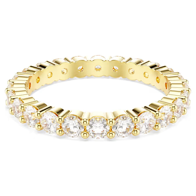 Stilla ring, Set (2), Round cut, White, Gold-tone plated