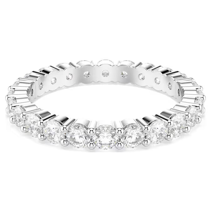 Stilla ring, Set (2), Round cut, White, Rhodium plated