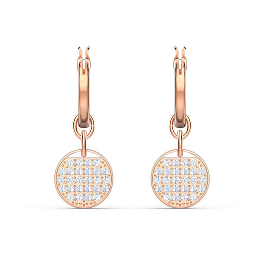Swarovski Ginger Mini Hoop Pierced Earrings Rose Gold One Size 5567528